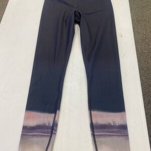 Athleta Black Leggings with Pink-Purple Ombre Ankles